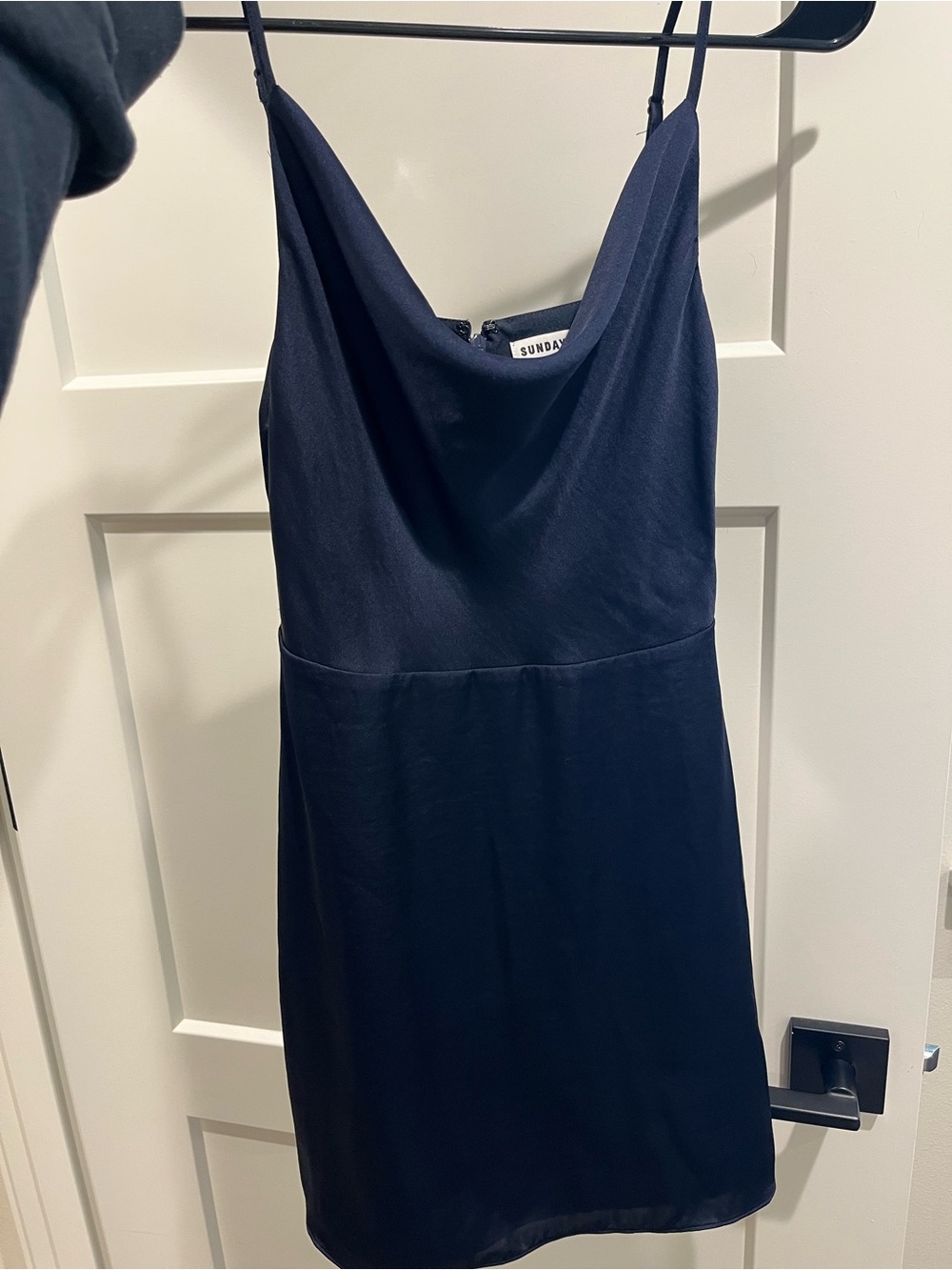 Aritzia Best Navy Slip Dress with Cowl Neck Size 00 NWT